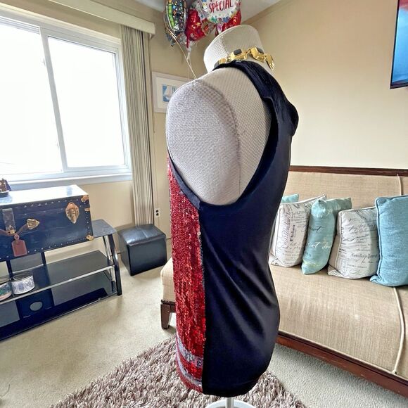 Y2K Move U Graphic Tank Top "FAMOUS" Women's SM Sequins Grunge Embellished Bling - Picture 6 of 13